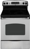 GE General Electric JB670SPSS Freestanding Electric Range with 4 Radiant Elements, 30" Cabinet Width, 5.3 cu ft Total Capacity, 2 Ribbon - 1500 watt - 6" Heating Elements, 1 Ribbon - 2000W - 8" Heating Element, 1 Ribbon - 3000 watt - 9"/12" Dual Heating Element, 2 Heating Element "ON" Indicator Light, 1 Hot Surface Indicator Lights, Super Large Oven Unit Capacity, Stainless Steel Finish (JB670SPSS JB670SPSS JB670SPSS) 