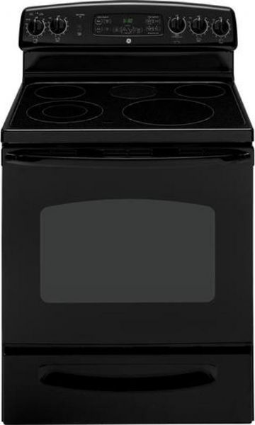 GE General Electric JB680DPBB Freestanding Electric Range with 5 Radiant Elements, 30 Size, 5.3 cu ft Total Capacity, Super Large Oven Unit Capacity, Hidden Bake Oven Interior, TrueTemp System Temperature Management System, 1 Ribbon 120 watt - Warming Zone, 1 Ribbon 2700W - 12