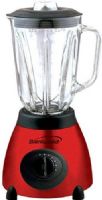 Brentwood JB-810 Five Speed Blender S/S Base Glass Jar Red, Powerful 500-Watt Motor, Brushed Stainless Steel Base, 5 Speed Settings Plus Pulse Setting, Stainless Steel Stay Sharp Blades, 48 Oz. Calibrated Glass Jar, Ice Crushing Feature, Non-Skid Base, cETL Approval, UPC 181225808104 (JB810 JB 810) 