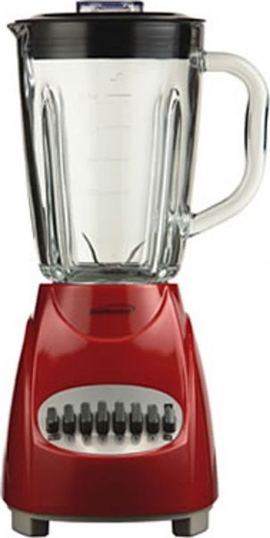 Brentwood Appliances JB-920R  Twelve Speed Glass Jar Blender, Red Color, 1.25 Liter Glass Jar, Non-Skid Base, Dimensions 7.5