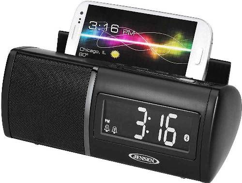 Jensen JBD-100 Universal Bluetooth Clock Radio with USB Charging; Multi-function 1