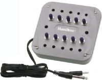 Hamilton Electronics JBP-10SV Jackbox, 10 Postion, Stereo, Individual Volume Controls, Ten 1/4 headphone jacks and individual volume controls, Equipped with Y cord with 1/4 plug and 1/8 plug for easy connection to most audio sources, When used with Hamilton auto stereo/mono headsets, this jackbox is compatible with both stereo and mono audio sources (JBP10SV JBP 10SV)