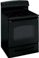 GE General Electric JBP66DMBB Electric Range with 4 Radiant Elements, 30" Size, 5.3 cu. ft. Oven Capacity, 2 Oven Racks, Black Ceramic-Glass Cooktop, 1 at 3000W - 9"/12" Dual Element, 1 at 2000W - 8" Ribbon Heating Element, 2 at 1500W - 6" Element, QuickSet IV - QuickSet Oven Controls, With Override Auto Oven Shut-Off, Pad Interior Oven Ligh, Self-Clean Oven, Self-Clean Latch, One-Piece Upswept Cooktop, Black Color (JBP66DMBB JBP66DM-BB JBP66DM BB JBP66DM JBP-66DM JBP 66DM) 