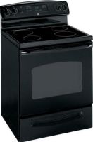 GE General Electric JBS55DMBB CleanDesign 30" Electric Range, Standard-Clean Self-Clean Oven, 5.3 cu. ft. Oven Capacity, 2 Oven Racks, Black Ceramic-Glass Cooktop, 2 at 2000W 8" Ribbon Heating Element, 2 at 1500W 6" Element, QuickSet III QuickSet Oven Controls, With Override Auto Oven Shut-Off, Pad Interior Oven Light, One-Piece Upswept Cooktop, Melt/Simmer, Infinite Heat Controls, Black Color (JBS55DMBB JBS55DM-BB JBS55DM BB JBS55DM JBS-55DM JBS 55DM) 