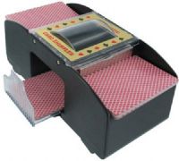 Jobar JCA481 Two Deck Battery Operated Card Shuffler, With the touch of a button, the portable automatic card shuffler expertly mixes your cards to eliminate duplicate hands and ensures great game play, Shuffles standard poker and bridge size decks with a touch of a button, Helpful for those who suffer from arthritis or have limited hand movement, UPC 717874344819 (JCA-481 JCA 481) 