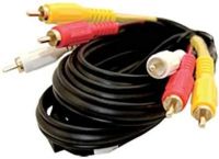 Jensen JCAV12 12-Feet Stereo/Composite Video Cable For use with RV TV, RV Stereos and RV DVD Players; Red, Yellow and White Connectors; UPC 681787016424 (JCAV-12 JCAV 12) 