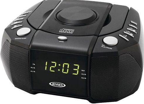 Jensen JCR-310 AM / FM Dual Alarm Clock Stereo Radio, Dual Alarm, Wake To Radio, Cd Or Alarm, Sleep/Snooze, Multi-Function 0.6
