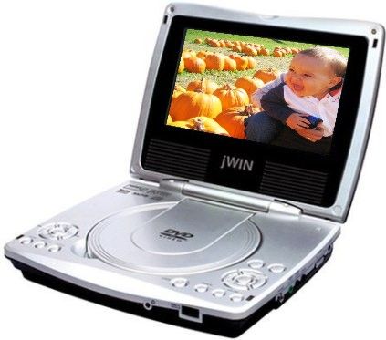 JWin JDVD-760 TFT LCD Portable DVD Player, 7