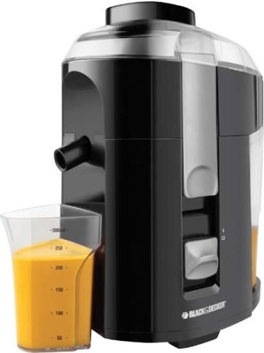 Black & Decker JE2200B Fruit and Vegetable Juice Extractor, Black, 28-oz pulp collector, 300-ml pitcher that captures all the fresh-squeezed juice, 400-watts of power, Removable and dishwasher safe parts including the stainless steel blades and strainer for easy clean-up and maintenance, UPC 050875804753 (JE-2200B JE 2200B JE2200)
