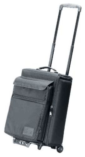 Jelco JEL-1666RP Padded Hard Side Travel Cases, Black Dupont Original Ballistic nylon, durability and moisture resistance, Firm industrial grade foam and rigid ABS plastic interior, Extension platform for stability and extra items to be carried, Carry-on wheeled bag for the projector, removable computer case for laptops up to 14.5