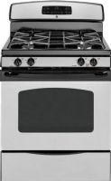 GE General Electric JGB281MERBS Freestanding Gas Range with 4 Sealed Burners, 30" Size, Gas Fuel Type, 5.0 cu. ft. Oven Capacity, Self-Clean Oven Cleaning, Sealed Cooktop Burners, 1 - 15,000 BTU High-Output Burner, 1 - 5,000 BTU/600 BTU Precise Simmer Burner, 1 - 11,000 BTU All-Purpose Burners, 1 - 9,500 BTU All-Purpose Burners, QuickSet IV QuickSet Oven Controls, Electronic Ignition Syste, CleanSteel Finish (JGB281MER-BS JGB281MER BS JGB281MER JGB-281MER JGB 281MER) 