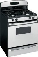 GE General Electric JGBP25SENSS Gas Range with 4 Sealed Burner, 30" Size, 4.8 cu. ft. Extra-Large Oven, Self-Clean Oven Cleaning, Sealed Cooktop Burners, 4 - 9,500/850 BTU Cooktop Burners - Purpose Burners, 140 Degree of Turn Valves, Porcelain Enameled One-Piece Upswept Cooktop, Grey Deluxe Porcelain-Steel Removable Grates, QuickSet Oven Controls, Electronic Ignition System, Stainless Steel Finish (JGBP25SENSS JGBP25SEN-SS JGBP25SEN SS JGBP25SEN JGBP-25SEN JGBP 25SEN) 