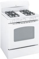 GE General Electric JGBP27DEMWW Gas Range with 4 Sealed Burners, 30" Size, 4.8 cu. ft. Upper Oven Capacity, Self-Clean Oven Cleaning, Sealed Cooktop Burners, 4 at 9,500 BTU/850 BTU All-Purpose Burners, 140 degree of turn Valves, Porcelain Enameled One-Piece Upswept Cooktop, Porcelain-Steel Removable Grates, Electronic Ignition System, 2 Oven Racks, ADA Compliant, Square Grates, White Color (JGBP27DEMWW JGBP27DEM-WW JGBP27DEM WW JGBP27DEM JGBP-27DEM JGBP 27DEM) 