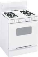 GE General Electric JGBS07DEMWW Gas Range with 4 Open Burners, 30" Size, 4.8 cu. ft. Upper Oven Capacity, Standard-Clean Oven Cleaning, Standard Cooktop Burners, 4 at 9,100 BTU/850 BTU All-Purpose Burners, 140 degree of turn Valves, Porcelain-Steel Removable Square Grates, Electronic Ignition System, 2 Oven Racks, ADA Compliant, Porcelain-Enameled Cooktop, Lift-Up Cooktop, White Color (JGBS07DEM JGBS-07DEM JGBS 07DEM JGBS07DEMWW JGBS07DEM-WW JGBS07DEM WW) 