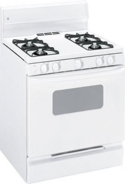 GE General Electric JGBS07DEMWW Gas Range with 4 Open Burners, 30