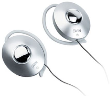 jWIN JHE45SIL Ultra Lightweight Ear-Clips for Digital Devices with In-Line Volume Control, Wired Connectivity Technology, Stereo Sound Mode, 20Hz Minimum Frequency Response, 20kHz Maximum Frequency Response, Over-the-ear Earpiece Design, Binaural Earpiece Type, Mylar Driver Type, Mini-phone Host Interface (JHE 45SIL JHE-45SIL)