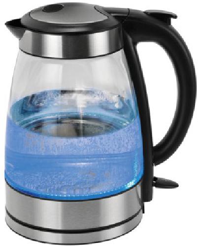 Kalorik JK 39380 BK Black and Stainless Steel 1.7 Liter Glass Water Kettle; Features a cordless pot for use in any room of the house; Capacity: 1.7L / 7 cups / 58 Fl. Oz; High quality, tempered glass housing; Easy clean, concealed heating element; High quality Strix controller; Easy fit 360 degree connector on power base makes it easy to use by both left- and right-handed persons; Convenient, automatic switch off when water boils; UPC 848052002180 (JK39380BK JK 39380 BK)