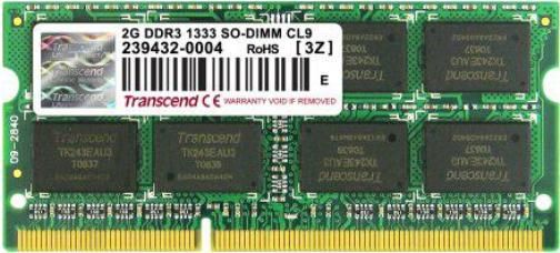 Transcend JM1333KSU-2G JetRAM 204PIN DDR3 1333 SO-DIMM 2GB With 128Mx8 CL9 Memory Module, JEDEC standard 1.5V +/- 0.075V Power supply, VDDQ=1.5V +/- 0.075V, Clock Freq 667MHZ for 1333Mb/s/Pin, Programmable/CAS Write Latency (CWL) = 9 (DDR3-1333), 8 bit pre-fetch, Bi-directional Differential Data-Strobe, UPC 760557814863 (JM1333KSU2G JM1333KSU 2G)