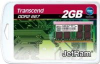 Transcend JM667QSU-2G JetRAM 200PIN DDR2 667 SO-DIMM 2GB Memory Module with 128Mx8 CL5, JEDEC standard 1.8V +/- 0.1V Power supply, VDDQ=1.8V +/- 0.1V, Max clock Freq 333MHZ 667Mb/s/Pin, Posted CAS, Programmable CAS Latency (3, 4, 5), Programmable Additive Latency (0, 1, 2, 3 and 4), UPC 760557810674 (JM667QSU2G JM667QSU 2G) 
