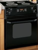 GE General Electric JMP31BLBB Spacemaker Series 27" Drop-in Electric Range with 4 Coil Elements, Self-Clean Oven Cleaning, 2 Oven Racks, 1 - 8" Heating Elements, 3- 6" Heating Elements, Chrome Removable One-Piece Drip Bowls, ADA Compliant, Variable Cleaning Time, Automatic Self-Clean Oven Door Lock, Lift-Up Overhanging Cooktop, Plug-In Calrod Heating Elements, Infinite Heat Controls, Black Color (JMP31BLBB JMP31BL-BB JMP31BL BB JMP31BL JMP-31BL JMP 31BL) 