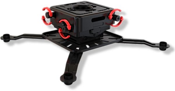 Crimson JR3 SyncPro Universal mount for projectors, Security hardware included for all connection points, Completely pre-assembled mounting interface for quick installation, Fully adjustable roll, pitch and yaw, Quick release mechanism allows for easy service of projector, Mounts to any 1.5