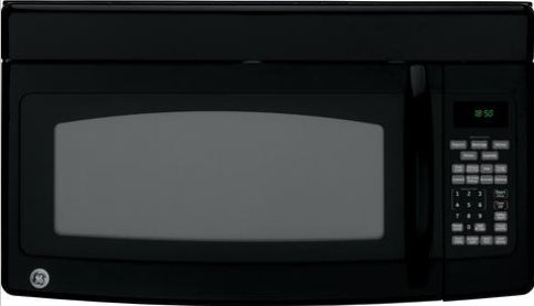 GE General Electric JVM1850DMBB Spacemaker 1.8 cu. ft. Over-the-Range Microwave Oven with 1100 Cooking Watts, 2-line Scrolling Display, I & II Time Cook, 10 Power Levels, CircuWave 1100 Cooking System, Recessed Turntable, 4-Speed - 300-CFM Exhaust Fan/Boost, Electronic Touch Controls, Clock and AM/FM Pad, Variable Scroll Speed, Help Pad, Bilingual Display, Beverage Sensor Control, Black Finish (JVM1850DMBB JVM1850DM-BB JVM1850DM BB JVM1850DM JVM-1850DM JVM 1850DM)