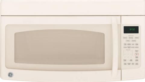 GE General Electric JVM1850DMCC Spacemaker 1.8 cu. ft. Over-the-Range Microwave Oven with 1100 Cooking Watts, 2-line Scrolling Display, I & II Time Cook, 10 Power Levels, CircuWave 1100 Cooking System, Recessed Turntable, 4-Speed - 300-CFM Exhaust Fan/Boost, Electronic Touch Controls, Clock and AM/FM Pad, Variable Scroll Speed, Help Pad, Bilingual Display, Beverage Sensor Control, Bisque Finish (JVM1850DMCC JVM1850DM-CC JVM1850DM CC JVM1850DM JVM-1850DM JVM 1850DM)