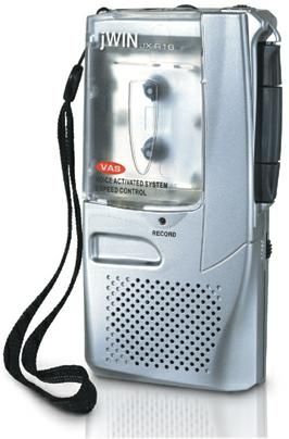 jWIN JX-R16 VAS Micro Cassette Recorder, VAS with Built-In Microphone 2-Speed Play/Record Control, Two Way Volume Control, Rec LED Indicator, 3.5mm Earphone Jack, 3.5mm External Microphone Jack, DC 3 V Input Jack, Built-in Hand Carry Strap, 0.31 Lbs Unit Weight (JXR16 JX R16 JXR-16 JXR 16)