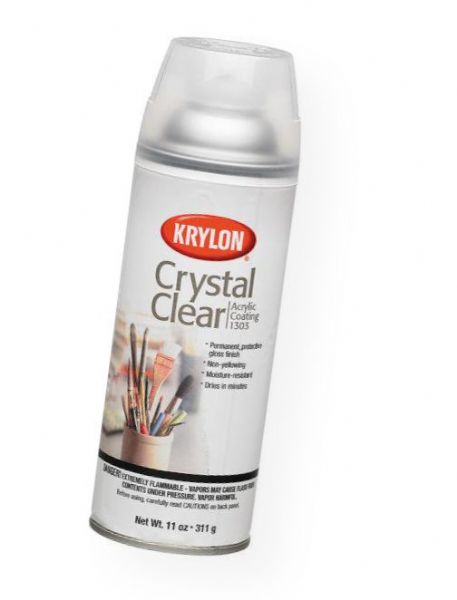 Krylon K1303 Crystal Clear Spray; Water-resistant permanent finish that protects artwork and improves contrast; Used to add luster to ceramics and models; 11 oz can; Shipping Weight 0.94 lb; Shipping Dimensions 7.75 x 2.75 x 2.00 in; UPC 724504013037 (KRYLONK1303 KRYLON-K1303 KRYLON/K1303 ARTWORK)