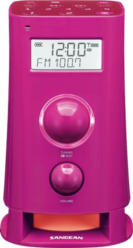 Sangean K-200 PK FM-RBDS/AM/Aux-in Digital Tuning Kitchen Radio, Pink, 10 Memory Preset Stations (5 FM, 5 AM), Mood Light with Eight Brightness Settings, Easy to Use Flat-Membrane Buttons, 2 Voice Messages Recording with each 30 Seconds Duration, Easy to Read LCD Display with Adjustable Backlight, Easy to Set Egg Timer, FM Stereo/AM Digital Tuning Radio, UPC 729288029625 (K200PK K-200WH K-200-PK K200 K 200)