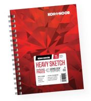 Koh-I-Noor K26170100613 Heavy Sketch Paper 7" x 10"; A substantial 70 lb / 114 GSM bright white sketch paper with a fine tooth texture, a durable surface resistant to erasing; Sketch Pad is dual loop wire bound construction and features "In & Out" pages that allow you to remove sheets from the pad for sketching, reworking, scanning, and more; Upon completion, simply return the sheets into the pad; UPC 014173412249 (KOHINOORK26170100613 KOHINOOR-K26170100613 K26170100613 ARTWORK SKETCHING) 