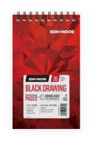 Koh-I-Noor K26170220412 Black Drawing Paper 5.5" x 8.5" with 30 Sheets; Fine tooth texture perfect for metallic and gel pens, acrylic markers, and colored pencils; 5.5" x 8.5"; 30 Sheets; Dimensions 9.25 x 5.50 x 0.58 inches; Weight 0.32 lbs; UPC 014173412720 (ALVIN K-26170220412 VIN-K26170220412 SPM14909245615 NOTEBOOK COLOR LVN3918) 
