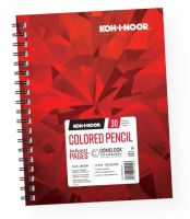 Koh-I-Noor K26170300613 Colored Pencil Paper 7" x 10"; Fine tooth textured 114 lb / 185 GSM bright white paper; Paper is designed for use with color pencils; Durable surface for multiple layers and burnishing; Colored pencil pad is dual loop wire bound construction and features "In and Out" pages that allow you to remove sheets from the pad for drawing, reworking, scanning, and more; UPC 014173412423 (KOHINOORK26170300613 KOHINOOR-K26170300613 K26170300613 DRAWING) 