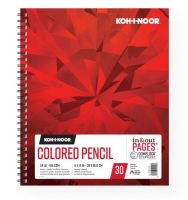Koh-I-Noor K26170301313 Colored Pencil Paper 11" x 14"; Fine tooth textured 114 lb / 185 GSM bright white paper; Paper is designed for use with color pencils; Durable surface for multiple layers and burnishing; UPC 014173412447 (KOHINOORK26170301313 KOHINOOR-K26170301313 DRAWING) 