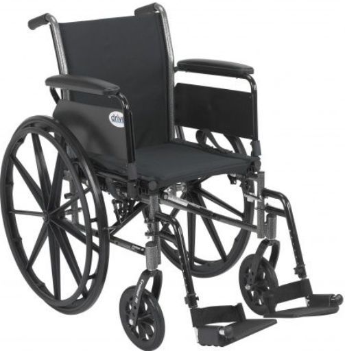 Drive Medical K316DFA-SF Cruiser III Light Weight Wheelchair with Flip Back Removable Arms, Full Arms, Swing away Footrests, 16