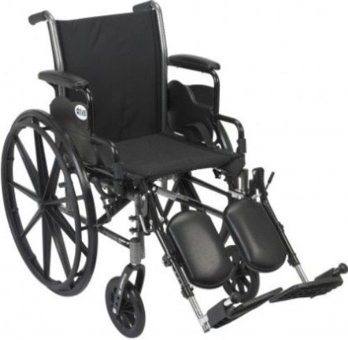 Drive Medical K318DDA-ELR  Cruiser III Light Weight Wheelchair with Flip Back Removable Arms, Desk Arms, Elevating Leg Rests, 18