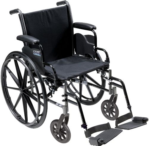 Drive Medical K318DDA-SF Cruiser III Light Weight Wheelchair with Flip Back Removable Arms, Desk Arms, Swing away Footrests, 18