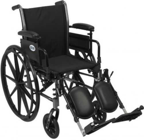 Drive Medical K320ADDA-ELR Cruiser III Light Weight Wheelchair with Flip Back Removable Arms, Adjustable Height Desk Arms, Elevating Leg Rests, 18