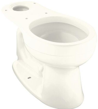 Kohler K-4287-96 Model K-4287 Cimarron Round-front Toilet bowl, Less Seat, Biscuit, 12 inch rough-in, 2-1/8 inch fully glazed trapway, Combines with the K-4634 to create the K-3497 Cimarron Comfort Height round front toilet, Comfort height seating which offers sitting height of standard chair for maximum comfort (K428796 K-428796 K4287-96 K4287)