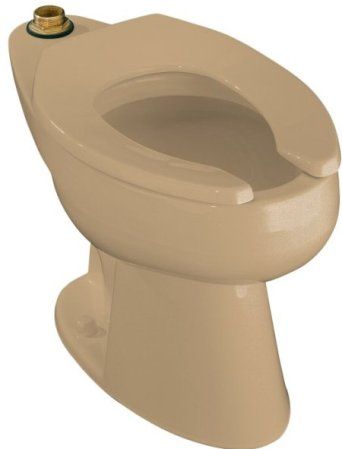 Kohler K-4368-33 Model K-4368 Highcliff Elongated Toilet Bowl with Top Spud, Mexican Sand, Vitreous china, 1-1/2″ top spud, 10″ (25.4 cm) or 12″ (30.5 cm) rough-in, 2-1/4″ (5.7 cm) passageway, 11-3/8″ (28.9 cm) x 10-3/8″ (26.4 cm) water area, 17-1/2″ (44.5 cm) high bowl is ADA compliant when an open front seat is installed (K436833 K4368-33 K-436833 K4368)
