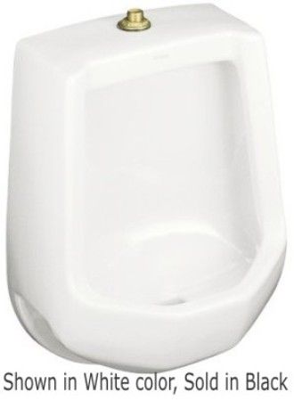 Kohler K-4989-T-7 Model K-4989-T Freshman Urinal with Top Spud, Black, Vitreous china, Siphon jet urinal, 3/4