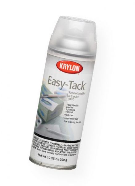 Krylon K7020 Easy-Tack Spray Adhesive; Create smooth, flexible, non-wrinkling bonds with easy removal for repositioning; Easy-Tack may be adjusted, removed, and reapplied throughout the life of the bond; Both low-odor and non-staining; Shipping Weight 1.00 lb; Shipping Dimensions 7.75 x 2.75 x 2.00 in; UPC 724504070207 (KRYLONK7020 KRYLON-K7020 KRYLON/K7020 ARTWORK CRAFT OFFICE)