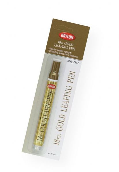 Krylon K9901 Leafing Gold Paint Pen; Premium metallic finish resembles actual plating; Use for decorative highlights on a variety of surfaces; Unique chiseled tip makes both thick and thin lines; Acid-free; Shipping Weight 0.29 lb; Shipping Dimensions 8.25 x 2.25 x 0.5 in; UPC 724504099017 (KRYLONK9901 KRYLON-K9901 KRYLON/K9901 ARTWORK CRAFTS)
