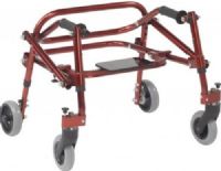 Drive Medical KA1200S-2GCR Nimbo 2G Lightweight Posterior Walker with Seat, Extra Small, Height Adjustable Aluminum Frame, 4 Number of Wheels, 19.5" Max Handle Height, 15.5" Min Handle Height, 13.5" Inside Hand Grip Width, 75 lbs Product Weight Capacity, Revised Hand grip design for increased user comfort, One directional override bracket to allow for two directional movement, Castle Red Color, UPC 822383583938 (KA1200S-2GCR KA1200S 2GCR KA1200S2GCR) 