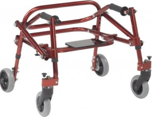 Drive Medical KA1200S-2GCR Nimbo 2G Lightweight Posterior Walker with Seat, Extra Small, Height Adjustable Aluminum Frame, 4 Number of Wheels, 19.5