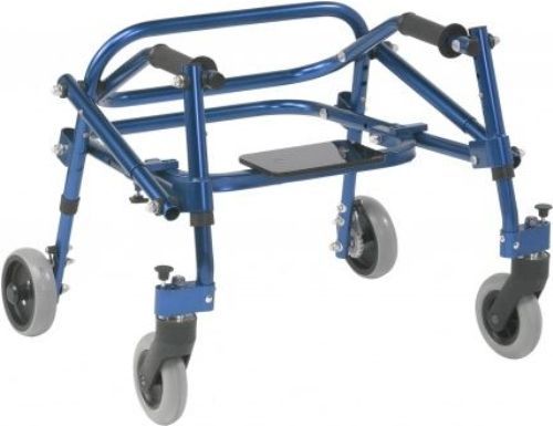 Drive Medical KA1200S-2GKB Nimbo 2G Lightweight Posterior Walker with Seat, Extra Small, Height Adjustable Aluminum Frame, 4 Number of Wheels, 19.5
