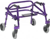 Drive Medical KA1200S-2GWP Nimbo 2G Lightweight Posterior Walker with Seat, Extra Small, Height Adjustable Aluminum Frame, 4 Number of Wheels, 19.5" Max Handle Height, 15.5" Min Handle Height, 13.5" Inside Hand Grip Width, 75 lbs Product Weight Capacity, Revised Hand grip design for increased user comfort, One directional override bracket to allow for two directional movement, Wizard Purple Color, UPC 822383583952 (KA1200S-2GWP KA1200S 2GWP KA1200S2GWP) 