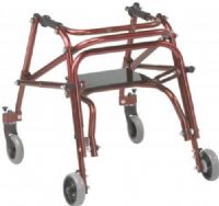 Drive Medical KA2200S-2GCR Nimbo 2G Lightweight Posterior Walker with Seat, Small, Height Adjustable Aluminum Frame, 4 Number of Wheels, 25" Max Handle Height, 19" Min Handle Height, 13.5" Inside Hand Grip Width, 85 lbs Product Weight Capacity, Revised Hand grip design for increased user comfort, One directional override bracket to allow for two directional movement, Castle Red Color, UPC 822383583969 (KA2200S-2GCR KA2200S 2GCR KA2200S2GCR) 