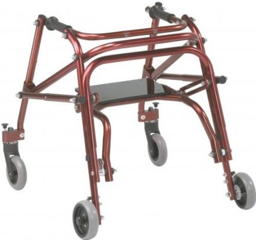 Drive Medical KA2200S-2GCR Nimbo 2G Lightweight Posterior Walker with Seat, Small, Height Adjustable Aluminum Frame, 4 Number of Wheels, 25