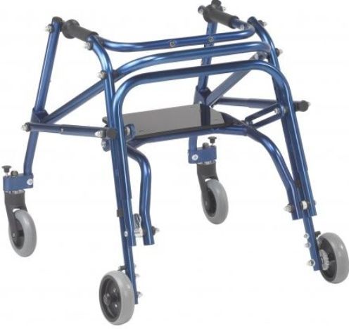 Drive Medical KA2200S-2GKB Nimbo 2G Lightweight Posterior Walker with Seat, Small, Height Adjustable Aluminum Frame, 4 Number of Wheels, 25